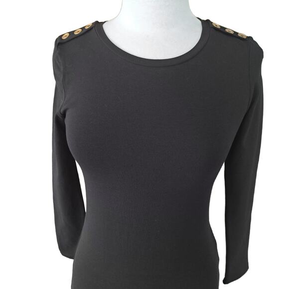 SAINT + SOFIA Runway Black Maxi Dress Size 4 Long Sleeve Minimalist - Picture 4 of 15